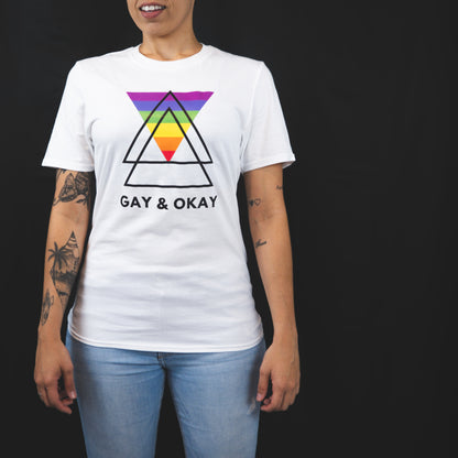 Unisex Gay & Okay Basic White T-shirt