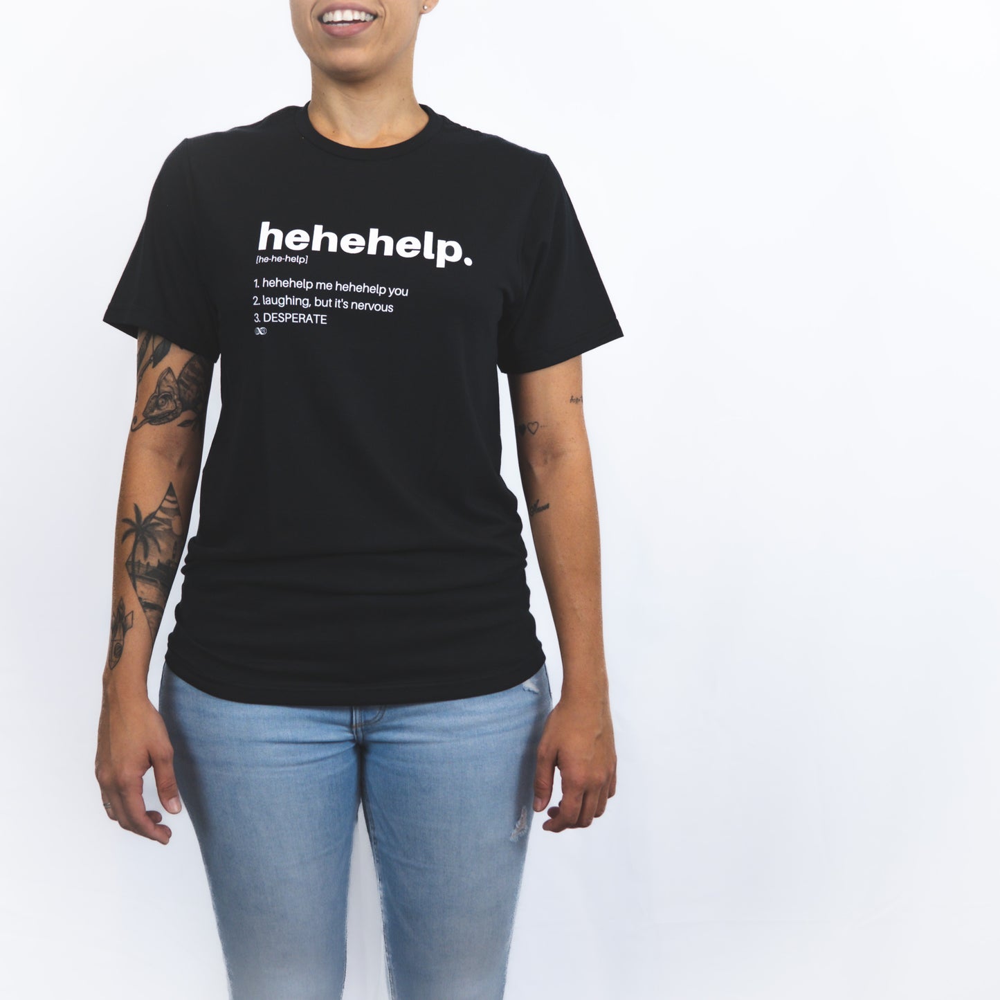 Unisex Hehehelp Basic Black T-shirt