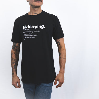 Unisex Kkkkrying Basic Black T-shirt