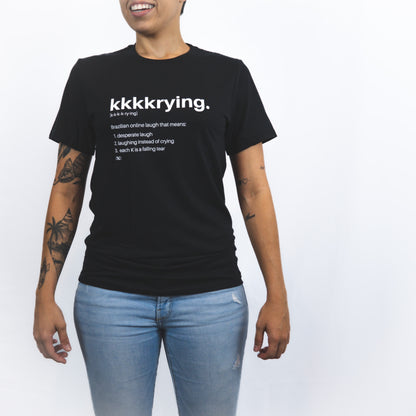 Unisex Kkkkrying Basic Black T-shirt