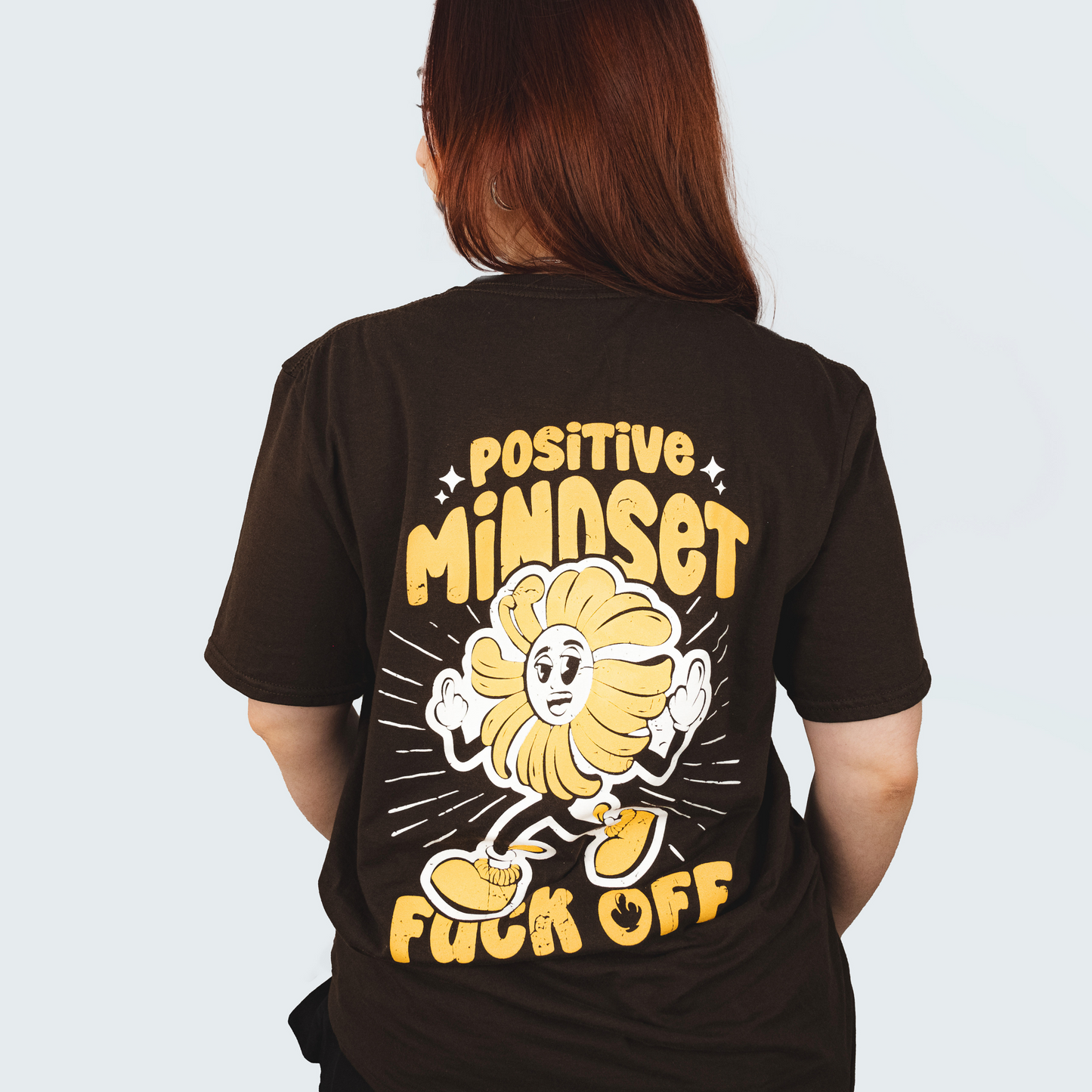 Positive Mindset (Fuck Off) Basic Brown Unisex T-shirt