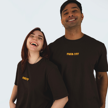 Positive Mindset (Fuck Off) Basic Brown Unisex T-shirt