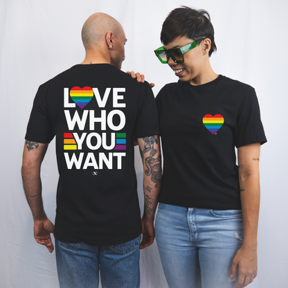 Love Who You Want Basic Black Unisex T-shirt