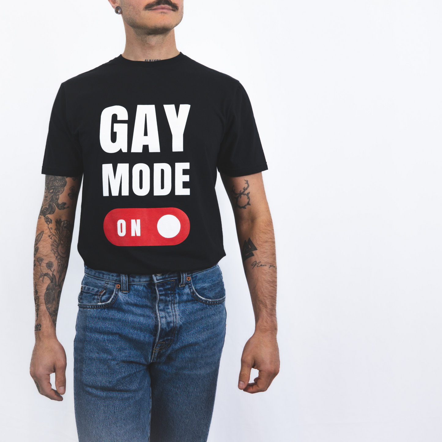 Unisex Gay Mode On Basic Black T-shirt