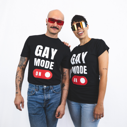 Unisex Gay Mode On Basic Black T-shirt