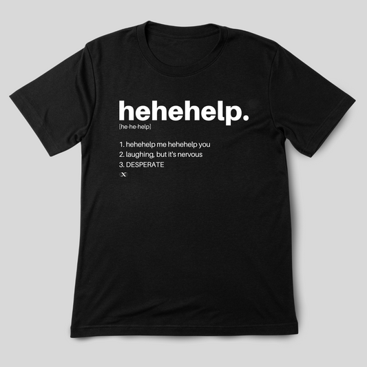 Unisex Hehehelp Basic Black T-shirt