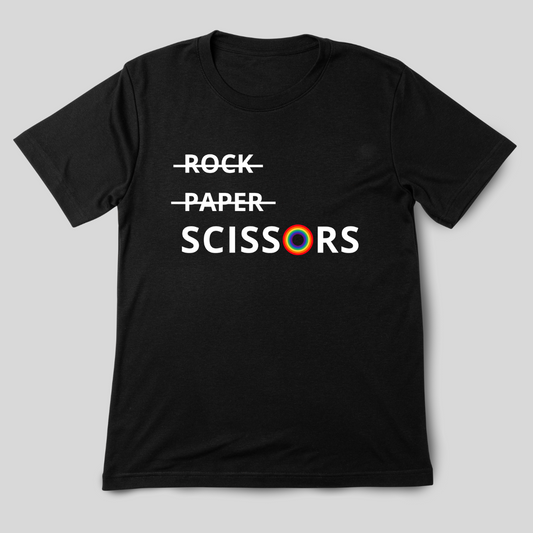 Unisex Scissors Basic Black T-shirt