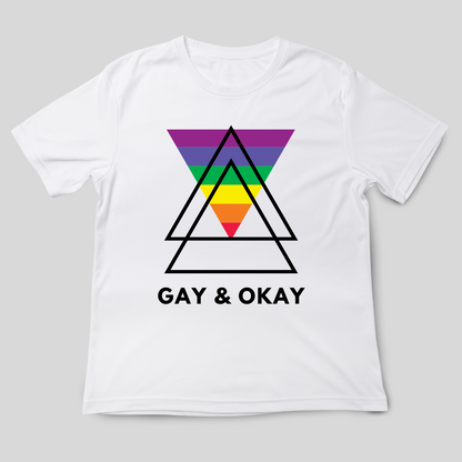 Unisex Gay & Okay Basic White T-shirt