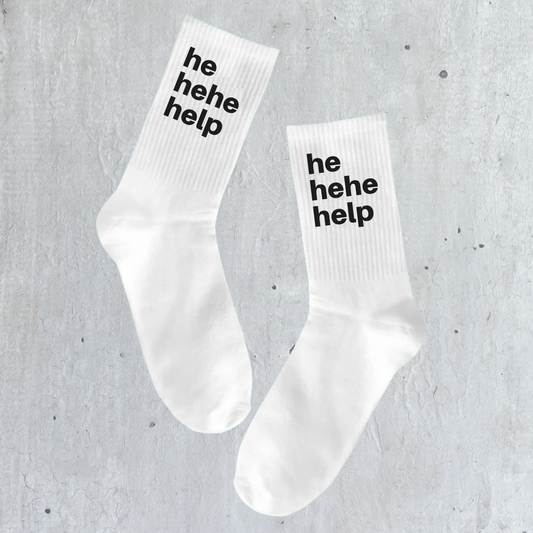 Hehelp White Crew Socks